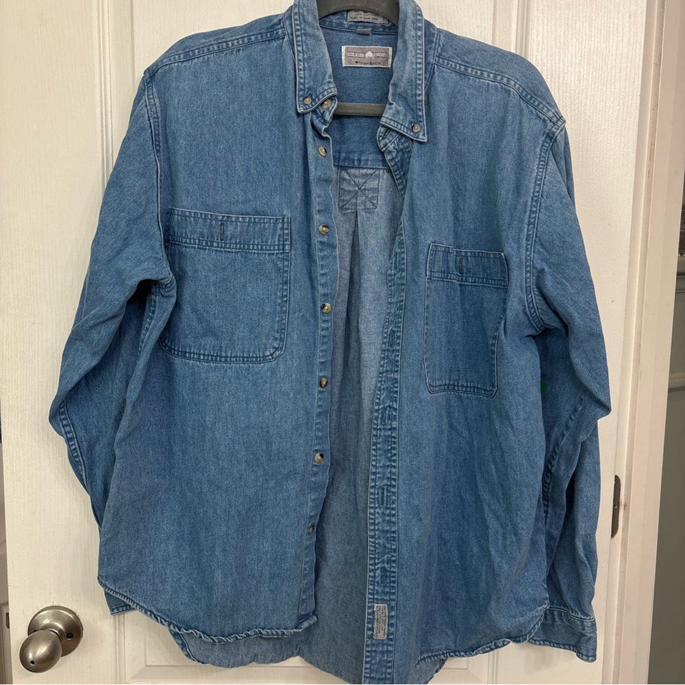 Unisex Blue Denim Button Up size L